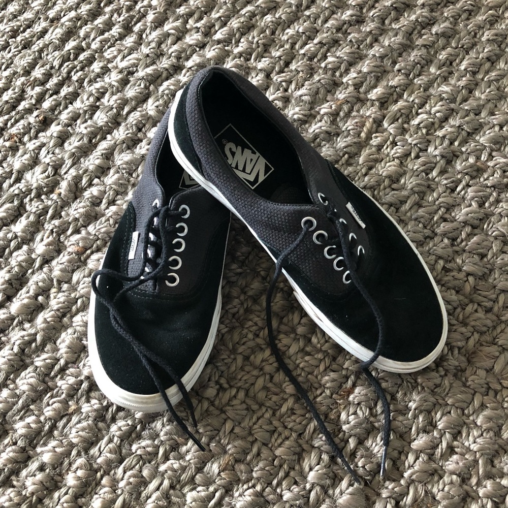 Black and Gray Lace Up Vans